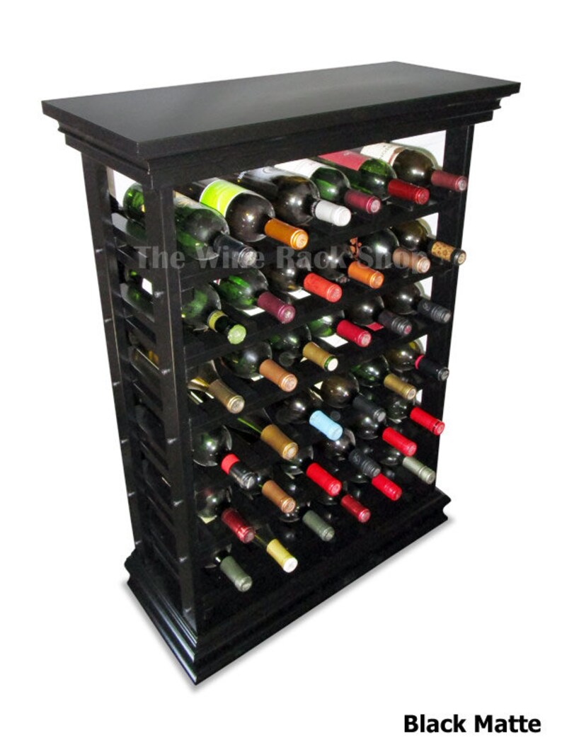 36 Bottle Maple Wine Rack With Top and Baseboard Solid Wood Etsy