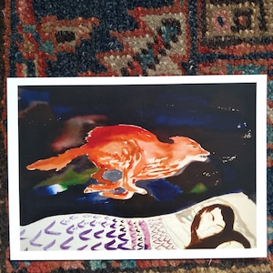 Carte postale artistique. Rêve de renard