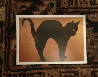 Betty the Cat Postcard Print - Ink and Watercolor Art