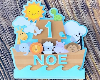 Noah's Ark Cake Topper, Noah's Ark Banner, Noah's Ark Birthday, Noah's Ark Birthday Decoration