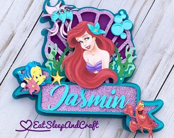 Little Mermaid Cake Topper, Little Mermaid Party, Under The Sea Cake Topper, Ariel Cake Topper, Little Mermaid Birthday