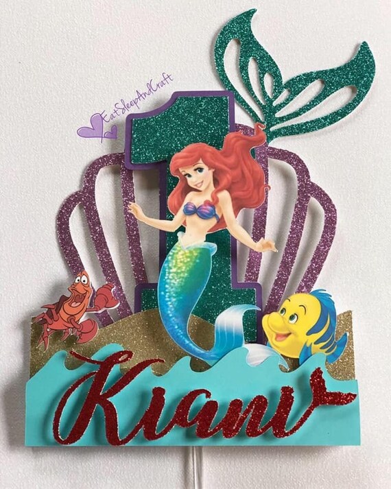 Little Mermaid Cake Topper Princess Topper Mermaid Birthday 