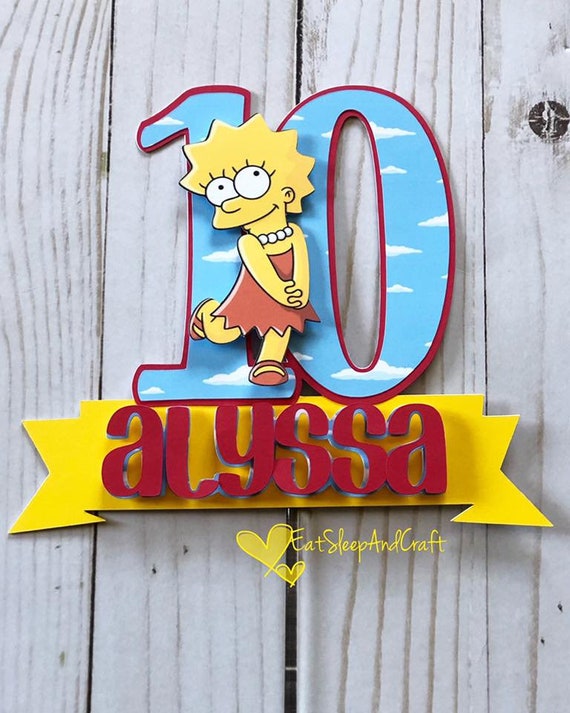 El topper de pastel de Los Simpson El cumpleaños de Los - Etsy España