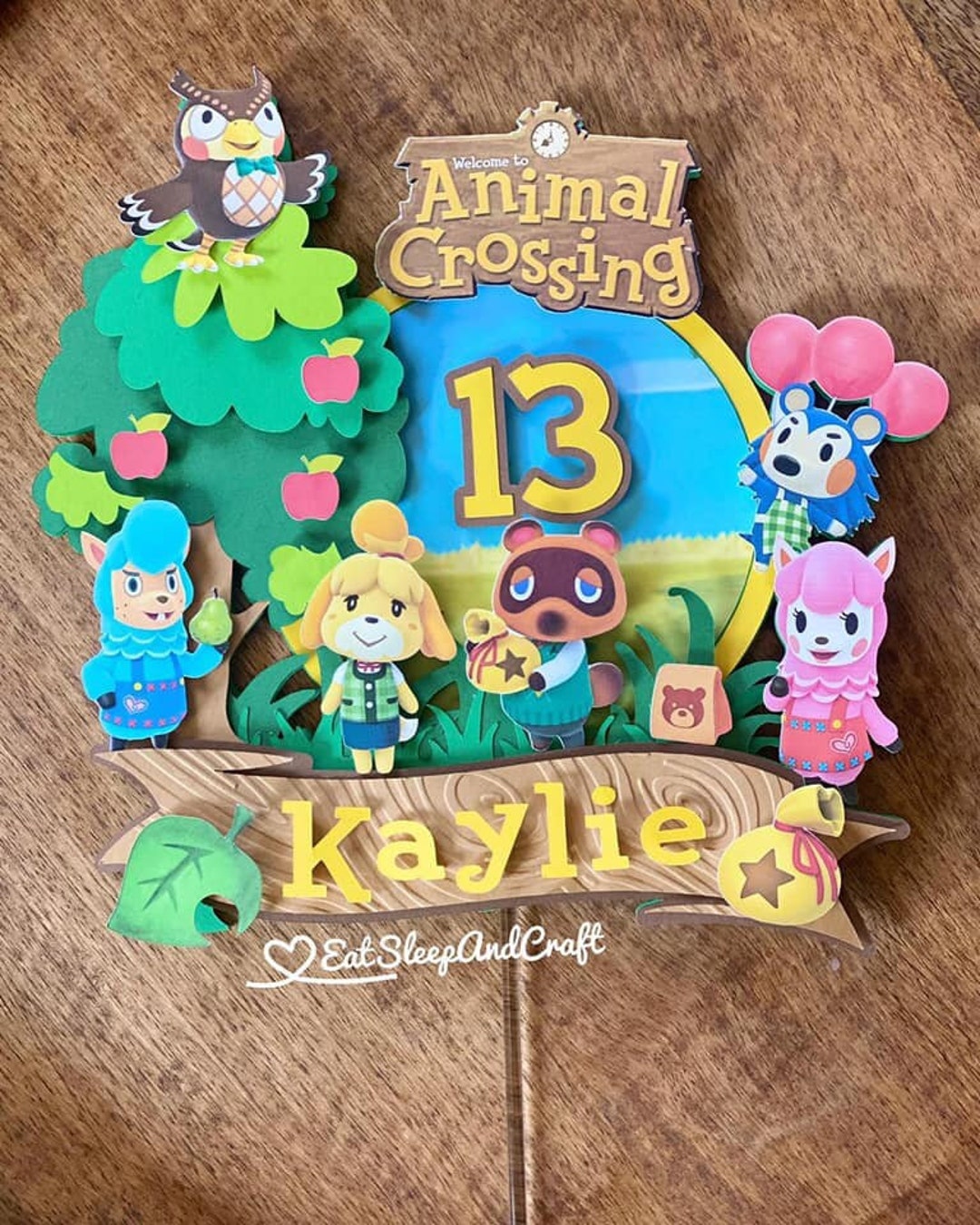 Animal Crossing Cake Topper, Animal Crossing Banner, Animal Crossing