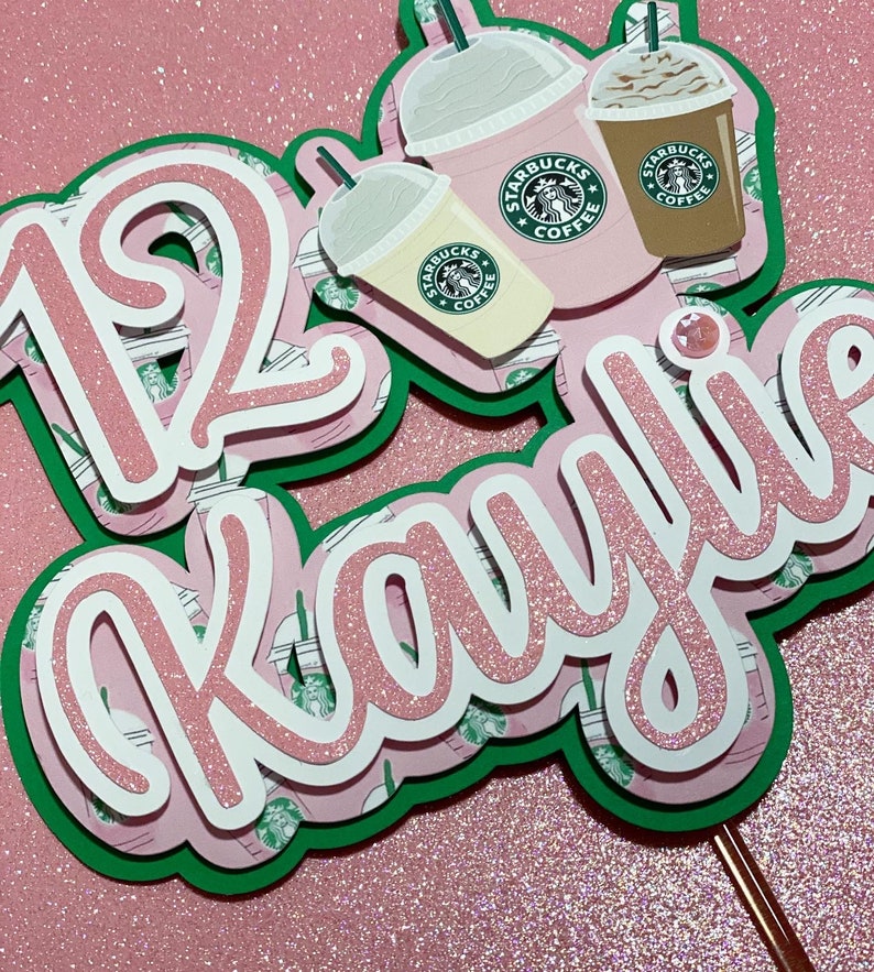 Starbucks Cake Topper, Starbucks Decorations, Starbucks Party image 2