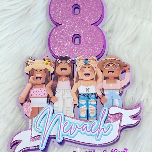 Roblox Cake Topper Roblox Girl Decorations Roblox Banner - Etsy
