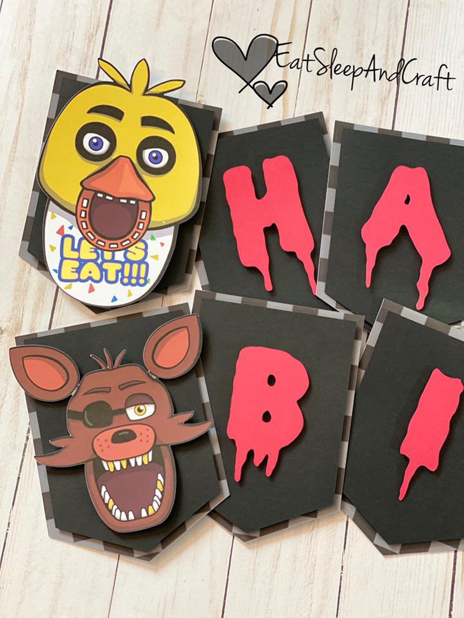FNAF Five Nights at Freddy's Happy Birthday Banner Five | Etsy