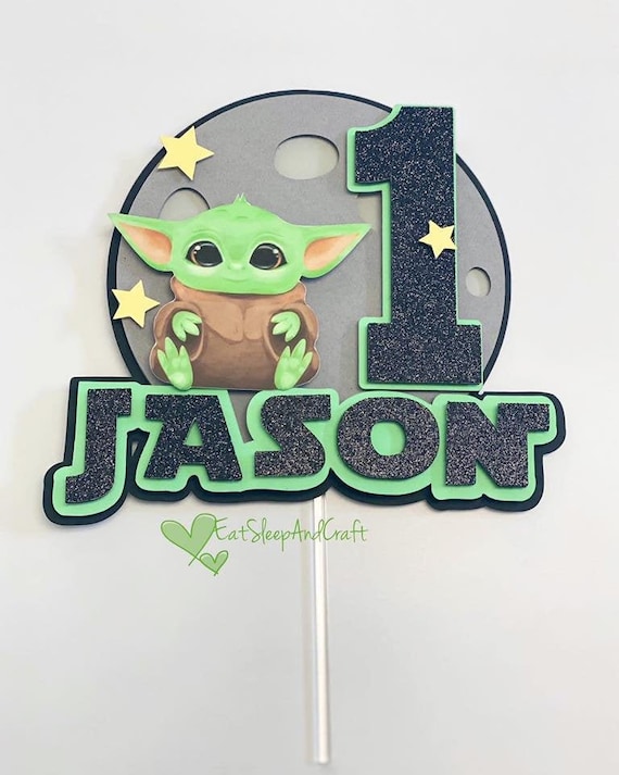 Baby Yoda Inspired Cake Topper Baby Yoda Inspired Banner One Etsy Baby Yoda Inspired Cake Topper Baby Yoda Inspired Banner One Etsy