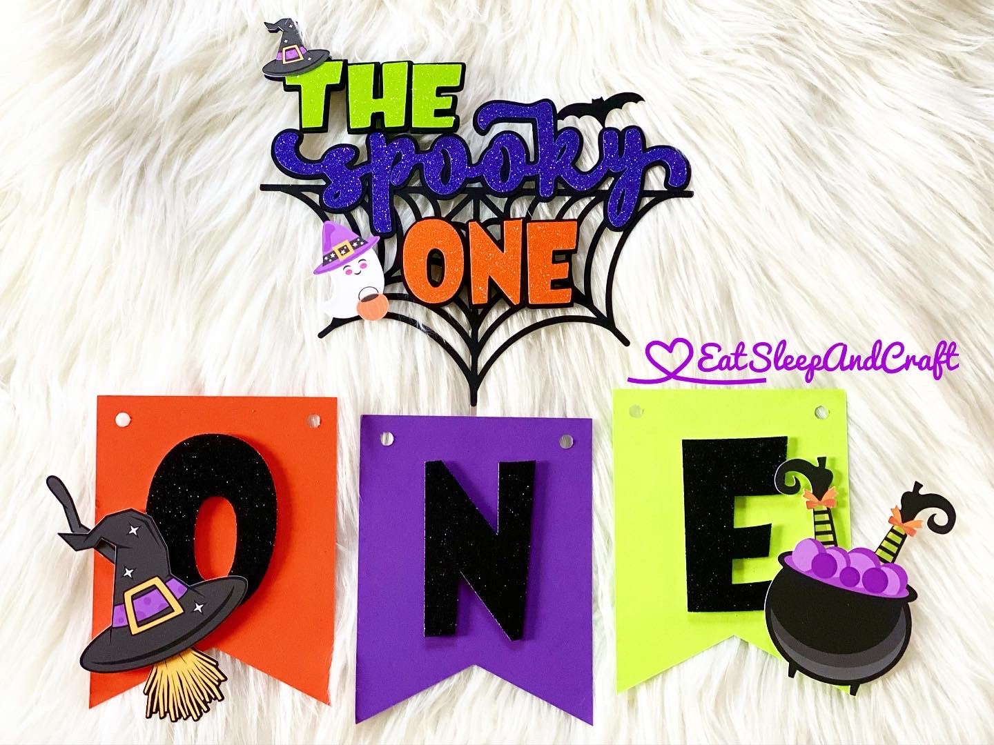 The Spooky One Spooky First Birthday Halloween Birthday Spooky Birthday Banner The Spooky One Cake Topper