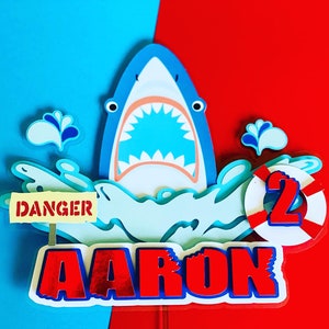 Shark Cake Topper, Shark Birthday, Shark Banner, Shark Highchair Banner