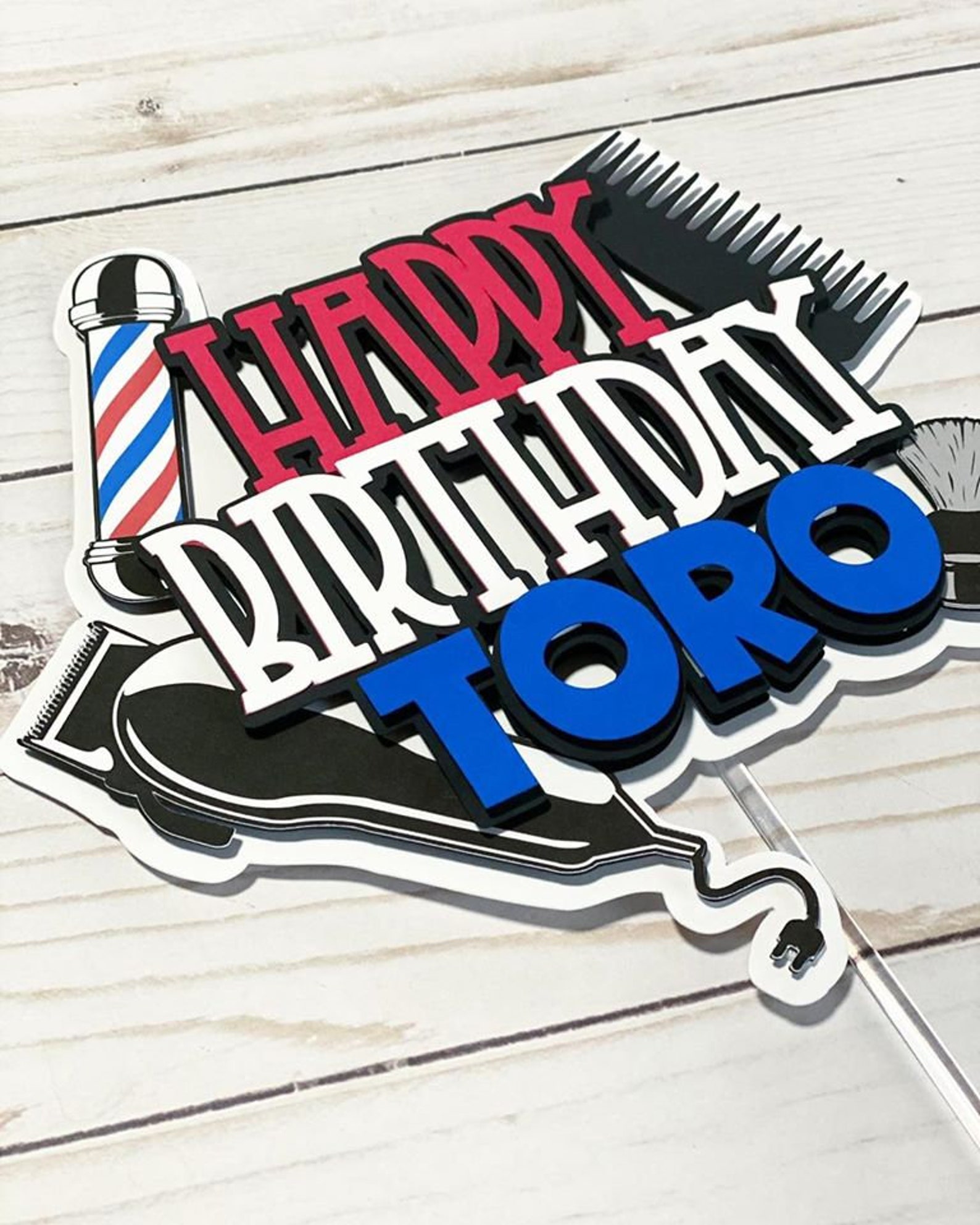 Barber Cake Topper Cake Topper Barber Birthday Etsy