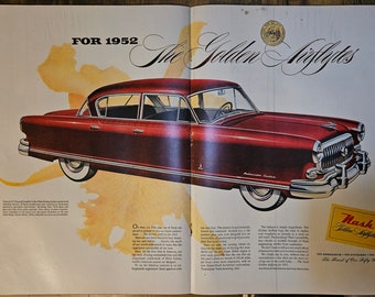 1952 Nash Golden Airflytes Vintage Print Werbung // Retro Decor