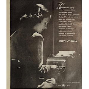 Smith Corona WWII Vintage Print Ad 1940s Retro Decor