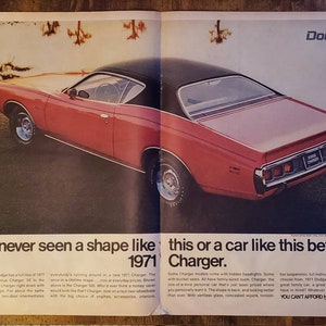 Vintage Dodge Charger Ad // 1971 // Retro Decor