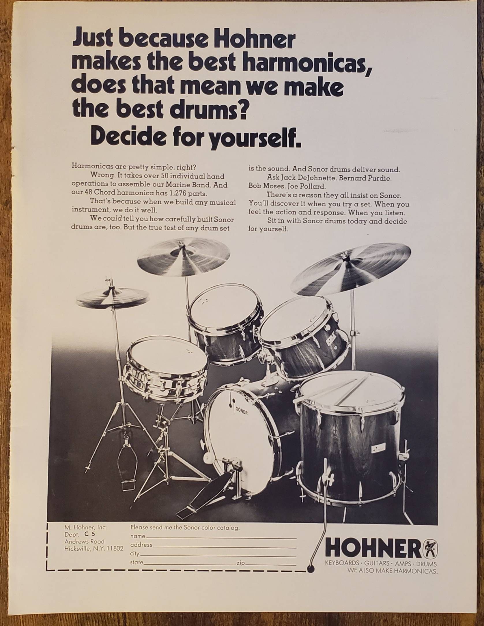 Buy Vintage Hohner Drums Ad Instruments Music Retro Decor
