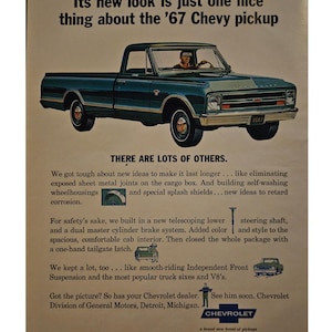 Vintage Chevrolet Print Ad 1960s Retro Decor
