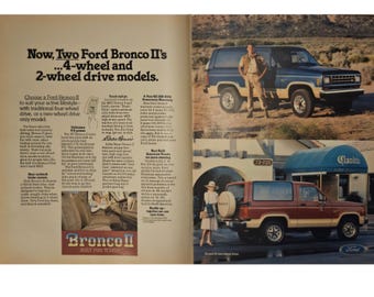 Vintage Ford Bronco II Print Ad 1980s Retro Decor