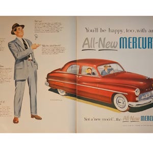 1949 Mercury Vintage Print Ad 1940s Retro Decor