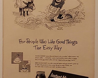 Vintage Instant Maxwell House Coffee Ad 1948 // Retro Design