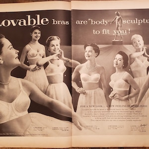 Vintage Lovable Bra Ad // 1950s // Retro Decor