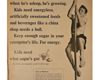Sugar Vintage Print Ad // 1960s // Retro Decor