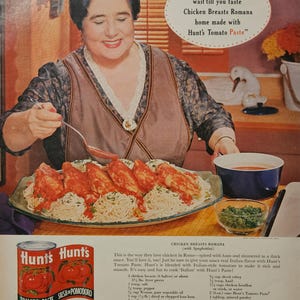 Vintage Hunt&#39;s Tomato Paste Print Ad // 1960s // Retro Decor