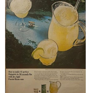Anuncio vintage de ron de Oregón, decoración retro de los años 60