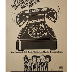 J. Geils Band Vintage Revista Foto Años 70 Decoración Retro