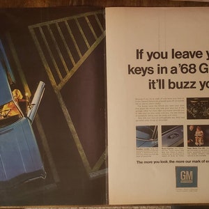 Vintage General Motors Ad // 1968 // Retro Decor