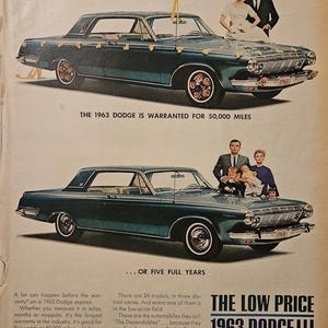 Dodge Vintage Print Ad // Década de 1960 // Decoração retrô