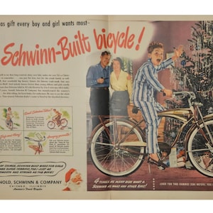 Schwinn Vintage Print Ad 1940s Retro Decor
