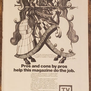 Vintage TV Guide Werbung // 1969 // Retro Decor