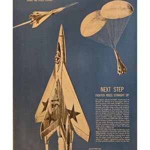 Ilustración vintage del interceptor ruso // Década de 1950// Decoración retro