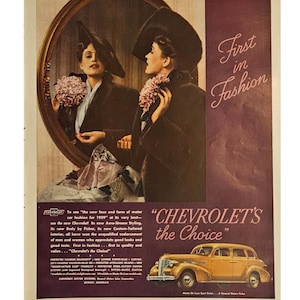 Chevrolet Vintage Print Ad 1930s Retro Decor