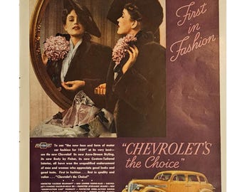 Chevrolet Vintage Print Anzeige 1930er Jahre Retro Decor