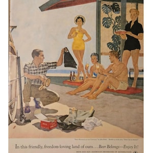 Vintage Beer Print Ad // United States Brewers Foundation // 1950s // Retro Decor