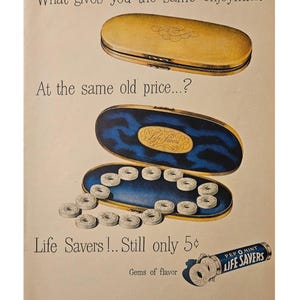 Pubblicità vintage &quot;Lifesavers&quot;, arredamento retrò anni &#39;40