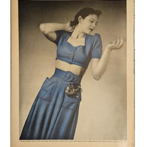 Anuncio impreso de moda vintage, decoración retro de los años 30
