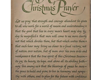 Vintage A Christmas Prayer Ad // 1960s // Retro Decor