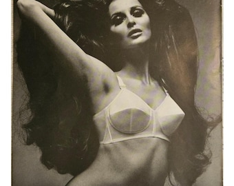 Anuncio vintage de sujetadores Warner's Little Fibber, decoración retro de los años 60