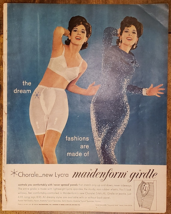 Vintage Maidenform Girdle Ad // 1963 // Retro Decor -  Israel