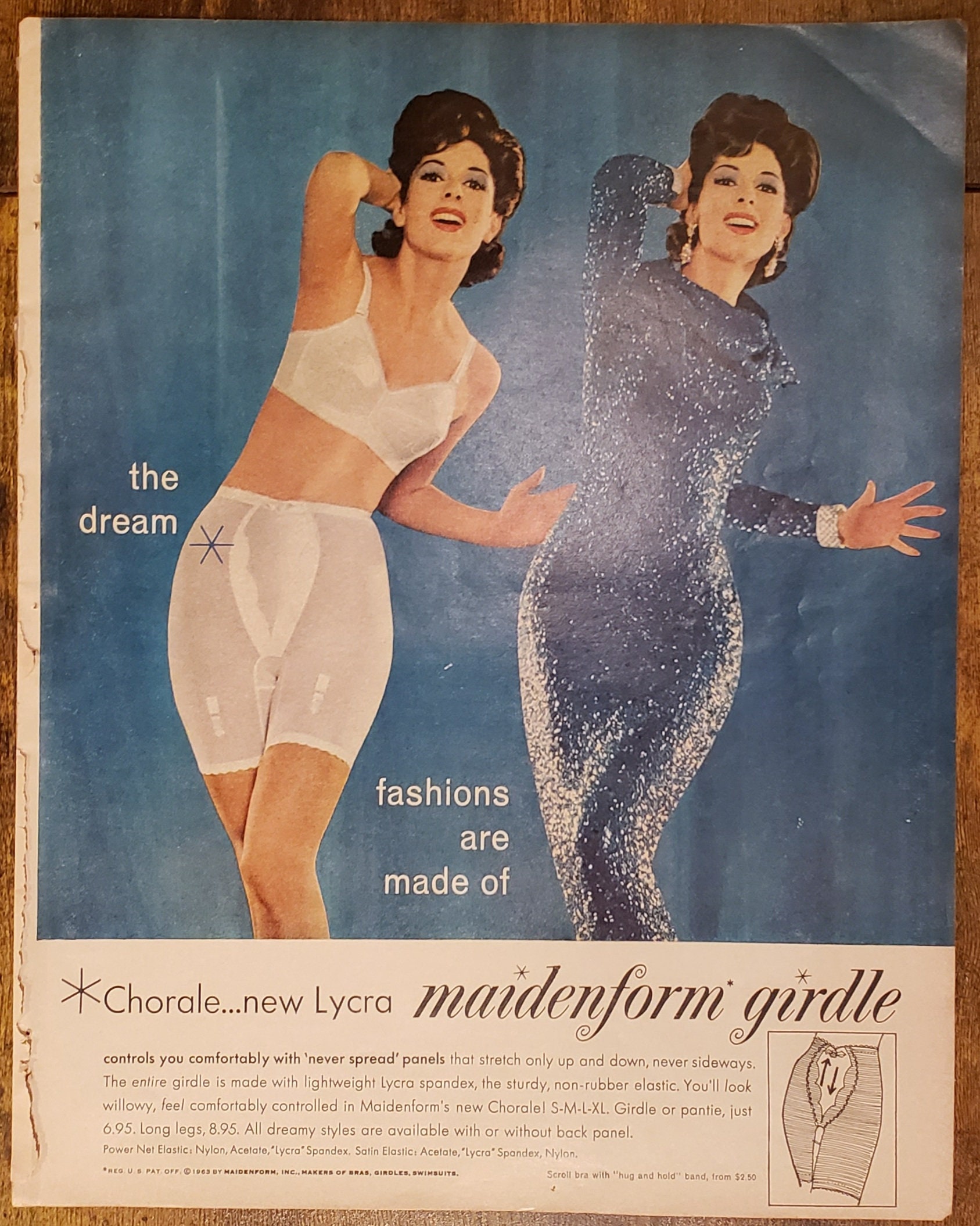 1970 Vintage Maidenform Vanishing Bra Ad, Vintage Clothing