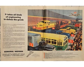 General Motors Vintage Print Ad 1950s Retro Decor