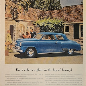 1948 Studebaker Vintage Print Ad // 1940s // Retro Decor