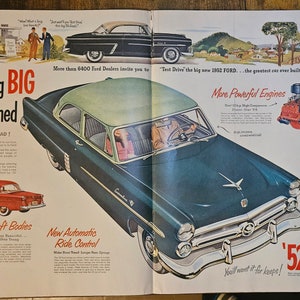 1952 Ford Vintage Print Ad // 1950s // Retro Decor
