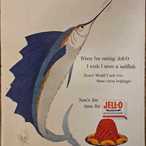 Vintage Jell-O Gelatin Ad // 1950s // Retro Decor