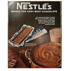 Anuncio impreso vintage de Nestlé con decoración retro de los años 60