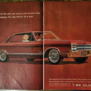 Anuncio impreso vintage de Oldsmobile 1965 // Década de 1960 // Decoración retro