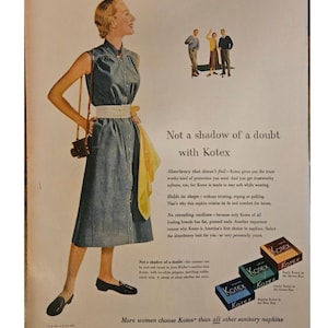 Vintage Kotex Print Ad // 1950s // Retro Decor