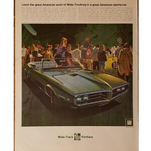 Vintage GM Pontiac Ad 1960s Retro Decor
